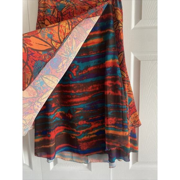 Multiples Women's 2 Skirt Tiered Floral Boho Hippie Layered Maxi - Picture 2 of 6